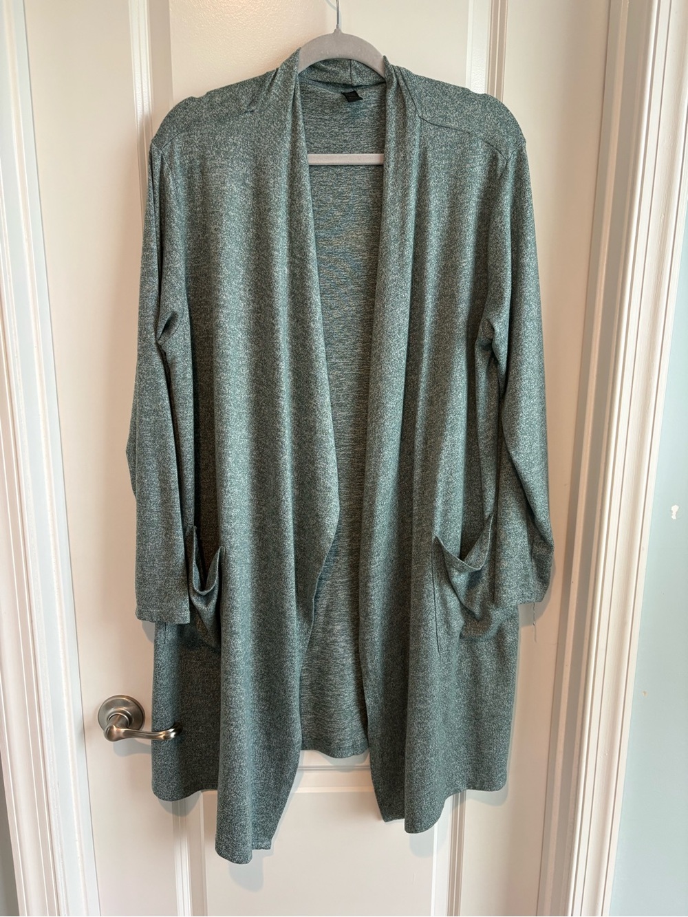 32° Heat Women’s Soft Comfy Wrap Cardigan Space Dye L/XL Gray Green